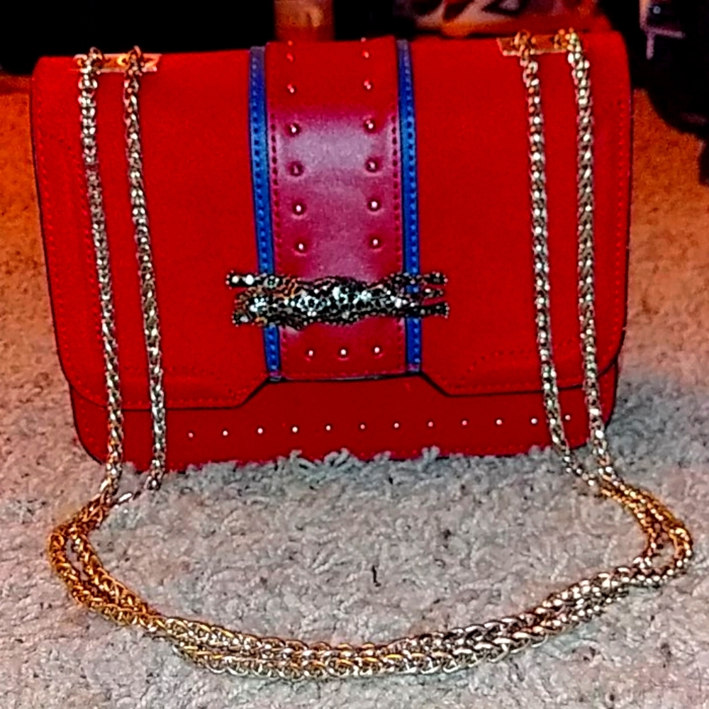 Red glam Topshop adjustable chain purse
